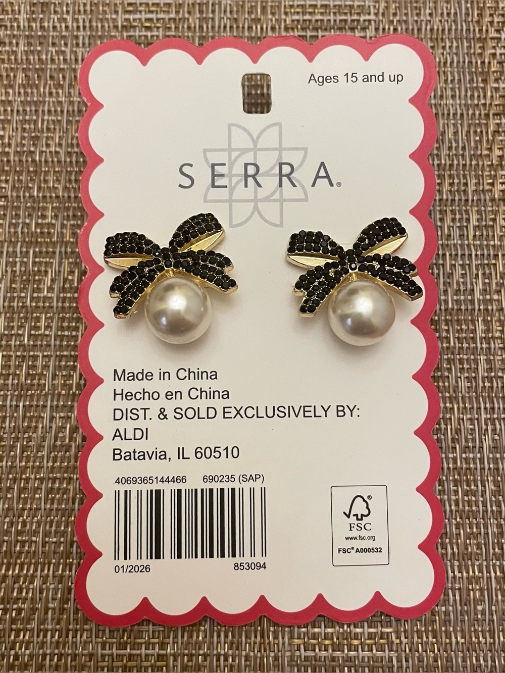 Serra bow pierced earrings
